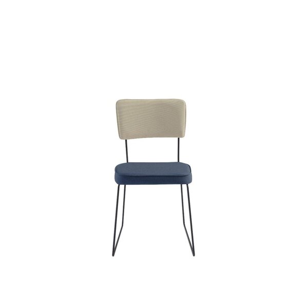 Cadeira Para Sala De Jantar E Cozinha Roma Azul/bege