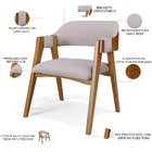 Cadeira Para Sala De Jantar E Estar Living Estofada Suran L02