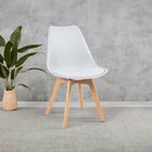 Cadeira Para Sala De Jantar Eames Leda Estofada Branco