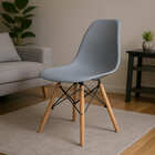 Cadeira Para Sala De Jantar Eiffel Eames Cinza Base Madeira R