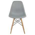 Cadeira Para Sala De Jantar Eiffel Eames Cinza Base Madeira R