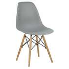 Cadeira Para Sala De Jantar Eiffel Eames Cinza Base Madeira R
