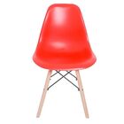 Cadeira Para Sala De Jantar Eiffel Eames Vermelho Base Madeir
