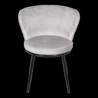 Cadeira Para Sala De Jantar Em Veludo Nanda Cinza