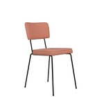 Cadeira Para Sala De Jantar Escritório Base H Em Aço Roma Rosa