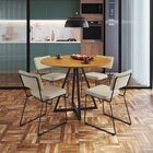 Cadeira Para Sala De Jantar Escritório Estofada Base Em Aço V