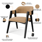 Cadeira Para Sala De Jantar Estar Living Estofada Suran L02 P