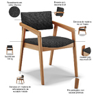 Cadeira Para Sala De Jantar Estar Living Giorgia L02 Linho Ch