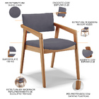 Cadeira Para Sala De Jantar Estar Living Giorgia L02 Suede Ci