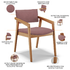 Cadeira Para Sala De Jantar Estar Living Giorgia L02 Suede Ro