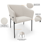 Cadeira Para Sala De Jantar Estar Living Olívia L02 Bouclê Cr