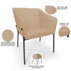 Cadeira Para Sala De Jantar Estar Living Olívia L02 Linho Beg