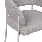 Cadeira Para Sala De Jantar Estofada Bari Bouclé Cinza