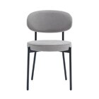 Cadeira Para Sala De Jantar Estofada Pés Aço Cinza Eva 80x51x