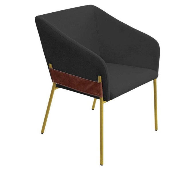 Cadeira Para Sala De Jantar Flavia Bouclê Grafite/dourado