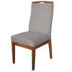 Cadeira Para Sala De Jantar Ricco Estofada Madeira Castanho V