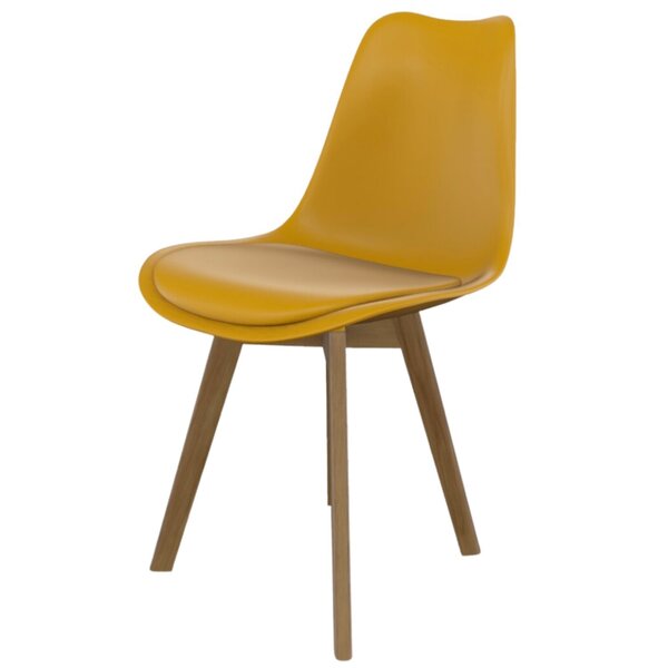 Cadeira Para Sala De Jantar Saarinen Wood Amarelo Lumi