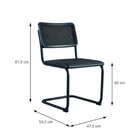 Cadeira Para Sala De Jantar Sem Braço Cesca  Preto