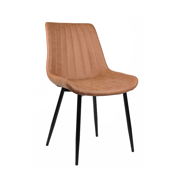 Cadeira Para Sala De Jantar Taina Pu Caramelo Base Metálica P