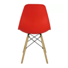 Cadeira Para Sala Decorativa Cor Vermelha Lisa Base Madeira S