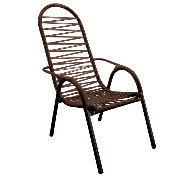Cadeira Para Varanda Fio Duplo Marrom Luxo Adulta