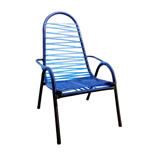 Cadeira Para Varanda Luxo Plus Size Adulta Fio Duplo Azul