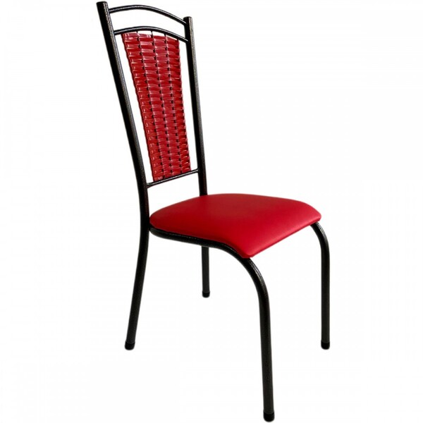 Cadeira Paris Preto Craquelado Assento Vermelho 3015 - Wj Des