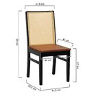 Cadeira Pérola Madeira Maciça Com Telinha - Preto Assento Rip