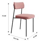 Cadeira Pés Aço Carbono Veludo Móveis Belo Mila Rosa