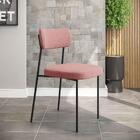 Cadeira Pés Aço Carbono Veludo Móveis Belo Mila Rosa
