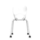 Cadeira Pés Em Aço Com Rodízios Eclipse Office Grifit Branca