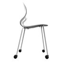 Cadeira Pés Em Aço Com Rodízios Eclipse Office Grifit Branca