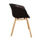 Cadeira Pés Em Madeira Cássia  Móveis Preto