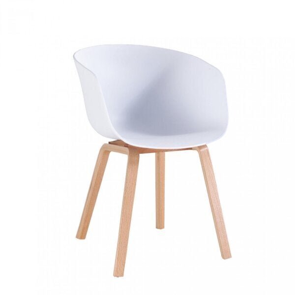 Cadeira Pés Em Madeira Cássia Rivatti Móveis Branco