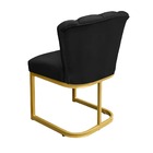 Cadeira Pétala Base Industrial Dourada Veludo Preto - Vallisa