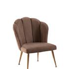 Cadeira Pétala Em Veludo Fendi Com Base Dourada