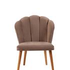 Cadeira Pétala Em Veludo Fendi Com Pés Em Madeira Tauari