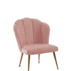 Cadeira Pétala Em Veludo Rosa Com Base Dourada