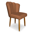 Cadeira Pétala Para Penteadeira E Sala Pés Palito Veludo Terr