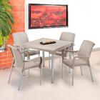 Cadeira Plástica Alumínio Com Braços Shia Rimax