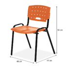 Cadeira Plastica Fit Laranja/preto