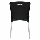 Cadeira Plastica Mona Preta Com Pernas De Aluminio Anodizadas