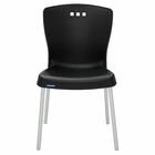 Cadeira Plastica Mona Preta Com Pernas De Aluminio Anodizadas