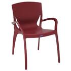 Cadeira Plastica Monobloco Com Bracos Clarice Marsala