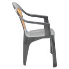 Cadeira Plastica Monobloco Com Bracos Malibu Grafite Com Tela