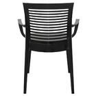 Cadeira Plastica Monobloco Com Bracos Victoria Preta Encosto