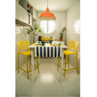 Cadeira Plastica Monobloco Sofia Amarela Encosto Vazado Horiz