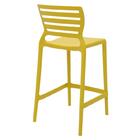 Cadeira Plastica Monobloco Sofia Amarela Encosto Vazado Horiz
