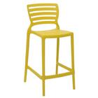 Cadeira Plastica Monobloco Sofia Amarela Encosto Vazado Horiz