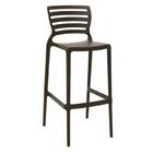 Cadeira Plastica Monobloco Sofia Marrom Encosto Vazado Horizo